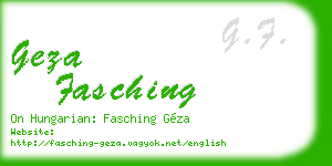 geza fasching business card