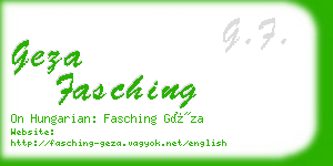 geza fasching business card